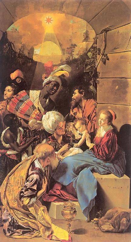 Maino, Juan Bautista del The Adoration of the Magi Norge oil painting art